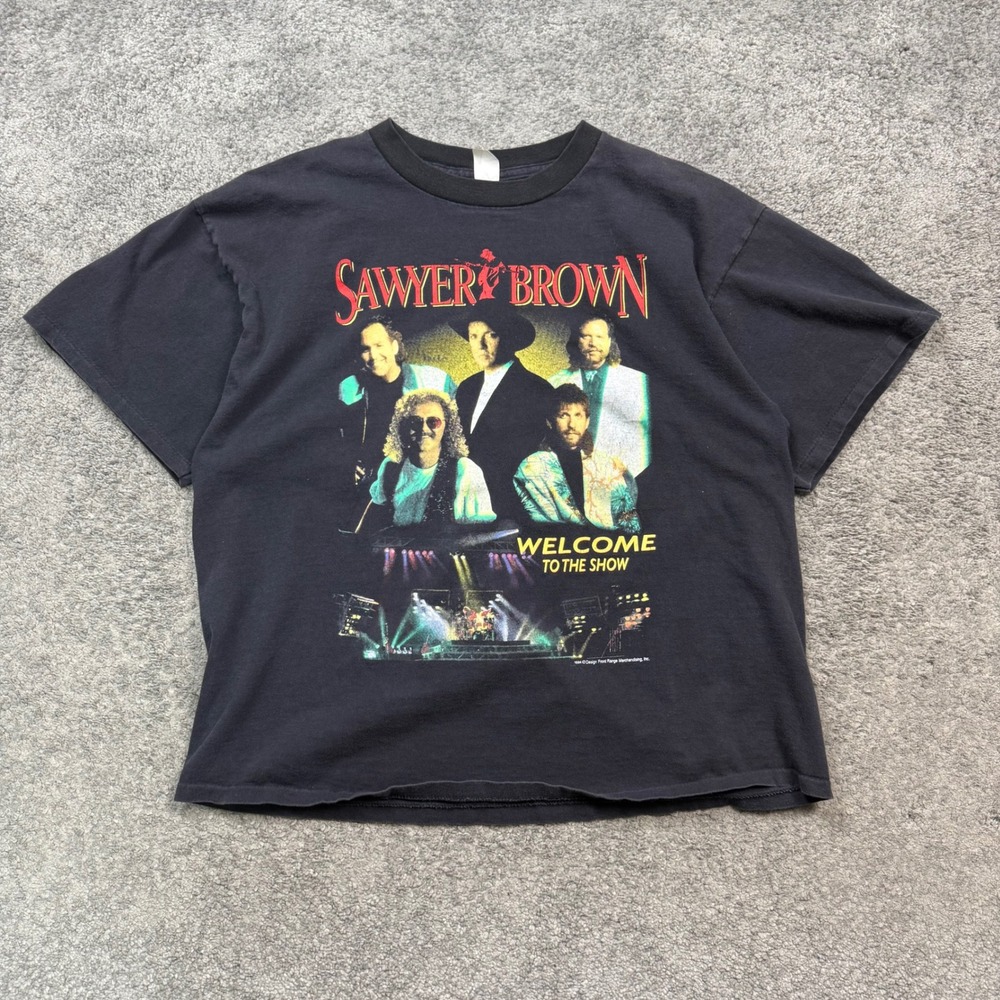 Vintage Sawyer Brown 1994 Tour Shirt Black XL Welcome to the Show Band Tee